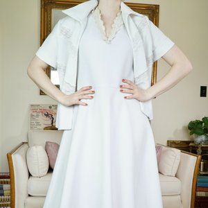 Vintage Bleeker Street 1970's White Dress Set Midi
